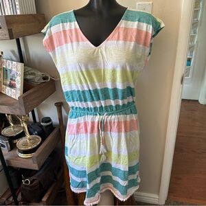 LOFT Multicolor Striped Swim/Beach Coverup